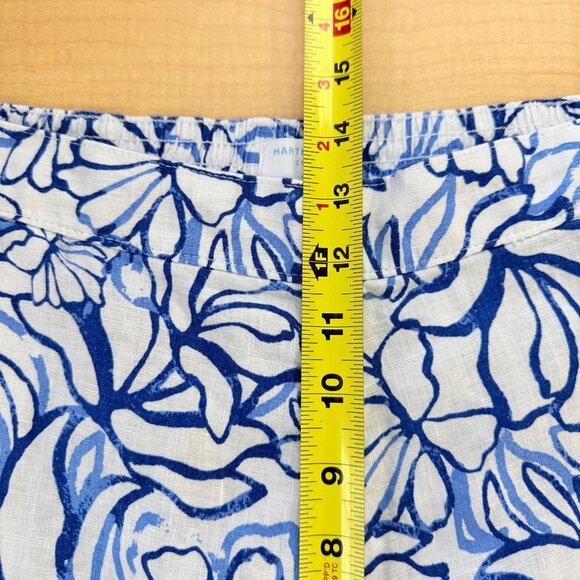 Martha Stewart Women 100% Linen Pull-on Wide Leg Floral Blue/White Pants XL NWOT - Picture 8 of 10